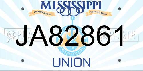JA82861 Mississippi License Plate