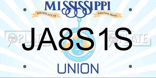 JA8S1S Mississippi License Plate