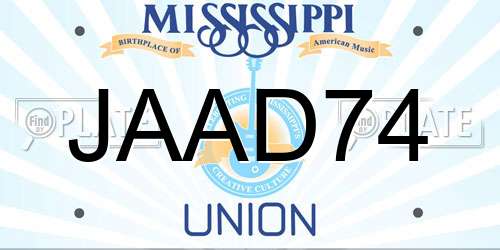 JAAD74 Mississippi License Plate