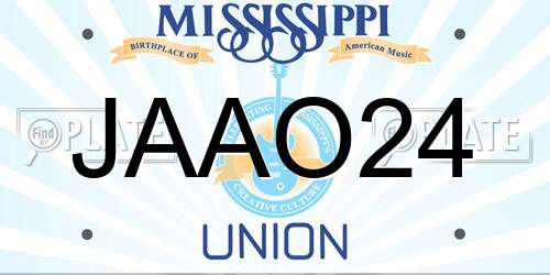 JAAO24 Mississippi License Plate