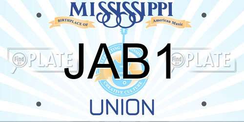 JAB1 Mississippi License Plate