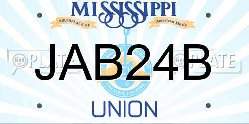 JAB24B Mississippi License Plate