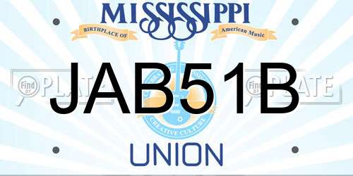 JAB51B Mississippi License Plate