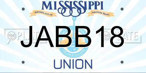 JABB18 Mississippi License Plate
