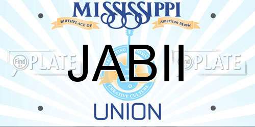 JABII Mississippi License Plate
