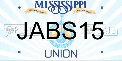 JABS15 Mississippi License Plate