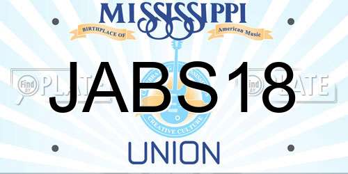 JABS18 Mississippi License Plate