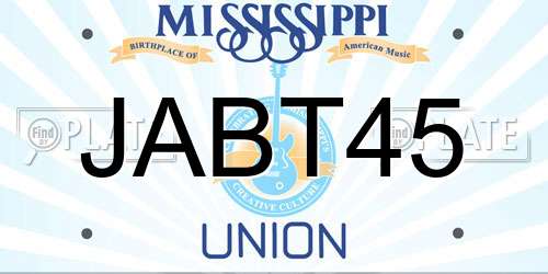 JABT45 Mississippi License Plate