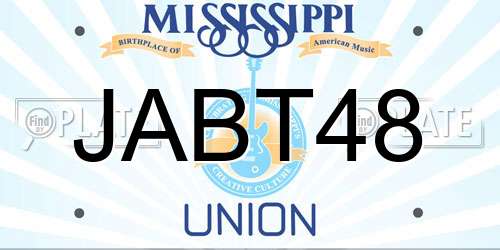 JABT48 Mississippi License Plate