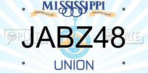 JABZ48 Mississippi License Plate