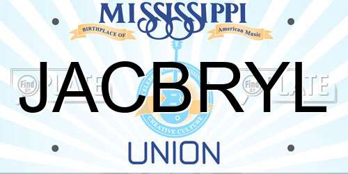 JACBRYL Mississippi License Plate