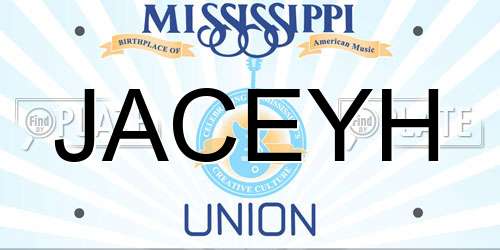 JACEYH Mississippi License Plate
