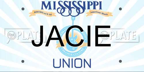 JACIE Mississippi License Plate