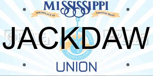 JACKDAW Mississippi License Plate