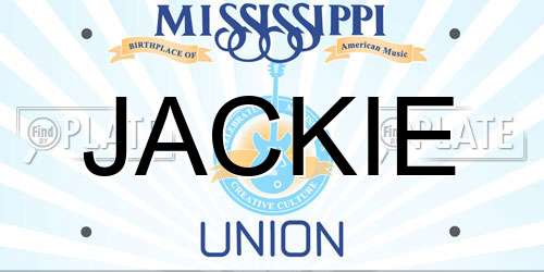 JACKIE Mississippi License Plate