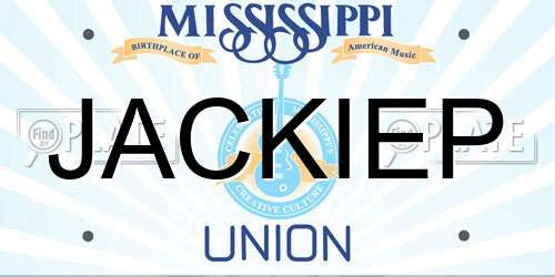 JACKIEP Mississippi License Plate