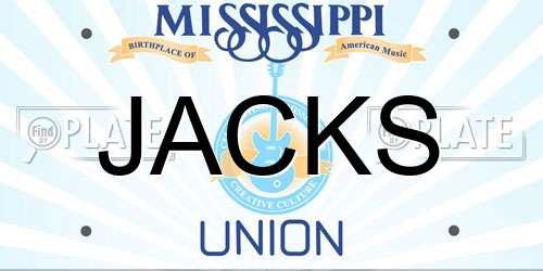 JACKS Mississippi License Plate