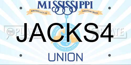 JACKS4 Mississippi License Plate
