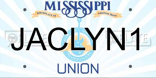 JACLYN1 Mississippi License Plate