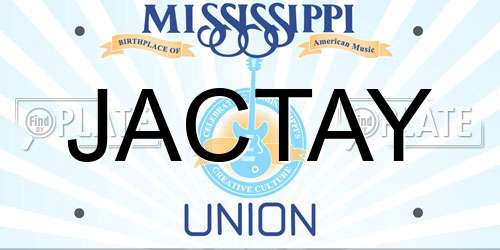 JACTAY Mississippi License Plate