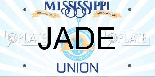 JADE Mississippi License Plate