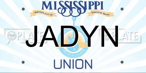 JADYN Mississippi License Plate