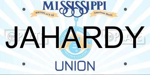 JAHARDY Mississippi License Plate