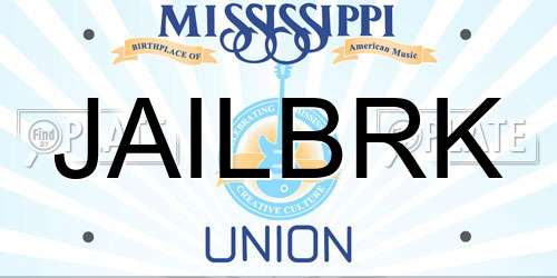 JAILBRK Mississippi License Plate