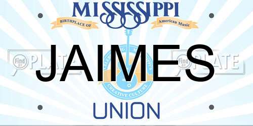 JAIMES Mississippi License Plate