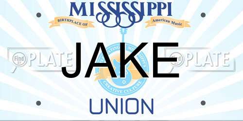 JAKE Mississippi License Plate