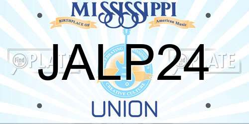 JALP24 Mississippi License Plate