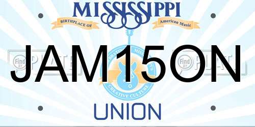 JAM15ON Mississippi License Plate