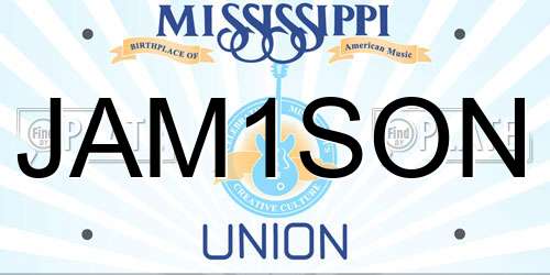 JAM1SON Mississippi License Plate