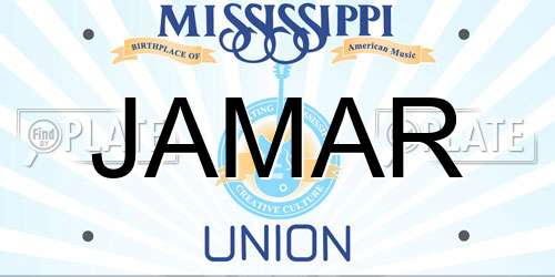 JAMAR Mississippi License Plate