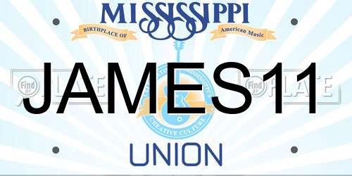 JAMES11 Mississippi License Plate