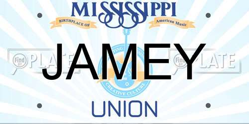 JAMEY Mississippi License Plate