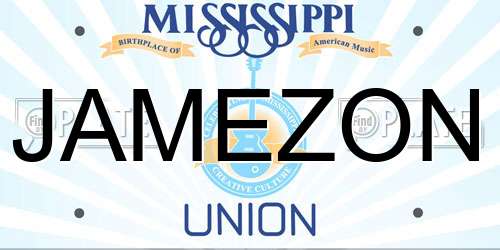 JAMEZON Mississippi License Plate