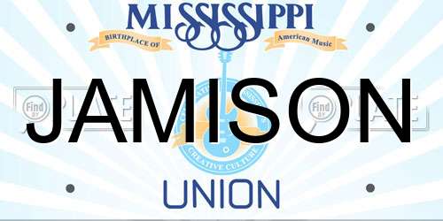 JAMISON Mississippi License Plate