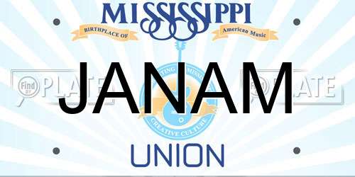 JANAM Mississippi License Plate