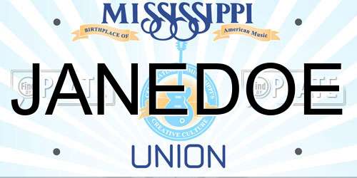 JANEDOE Mississippi License Plate