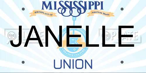 JANELLE Mississippi License Plate