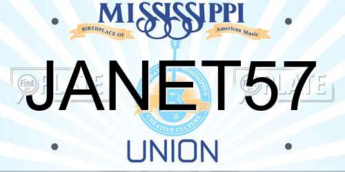 JANET57 Mississippi License Plate