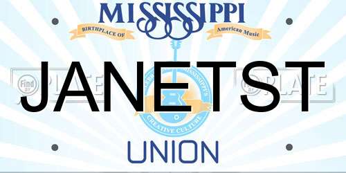 JANETST Mississippi License Plate