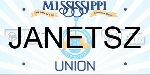 JANETSZ Mississippi License Plate