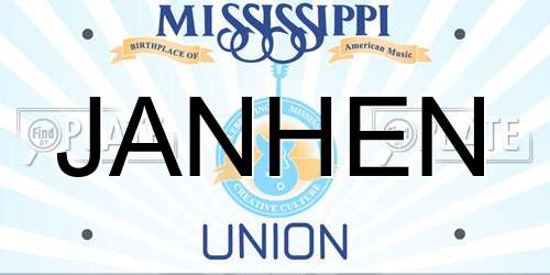 JANHEN Mississippi License Plate