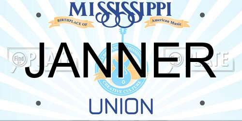 JANNER Mississippi License Plate