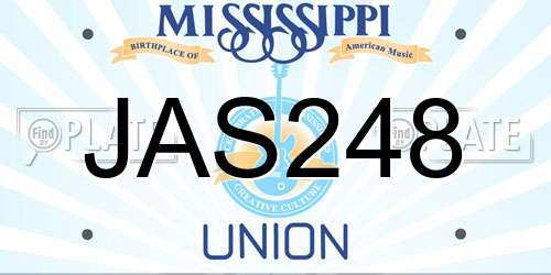 JAS248 Mississippi License Plate