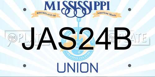 JAS24B Mississippi License Plate