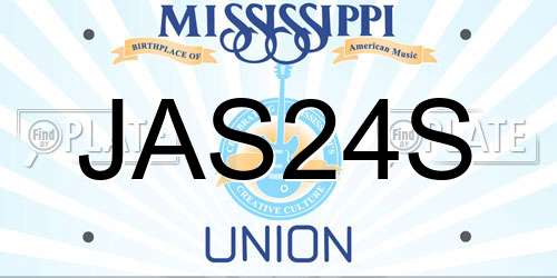 JAS24S Mississippi License Plate