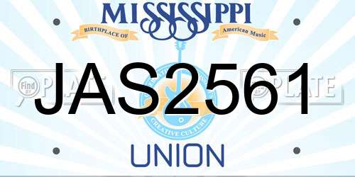JAS2561 Mississippi License Plate